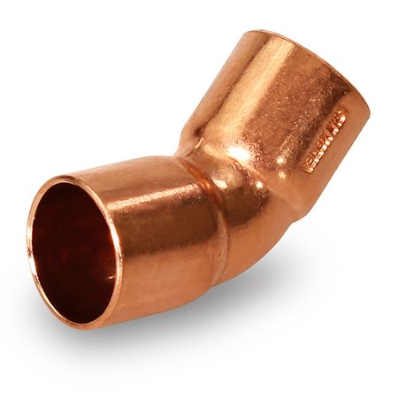 EVERFLOW Copper CxC 45° Elbow Fitting with 2 Solder Cups 1/2'' CCLF0012